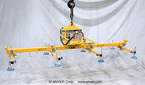 ANVER Eight Pad Electric Powered Vacuum Lifter for Lifting & Handling Steel Sheets 12 ft x 6 ft (3.7 m x 1.8 m) up to 800 lb (363 kg)